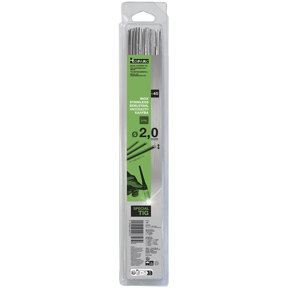 GYS 316L AWI pálca, 330 mm, 2.0 mm, 40 szál/csomag (0.33 kg) termék fő termékképe