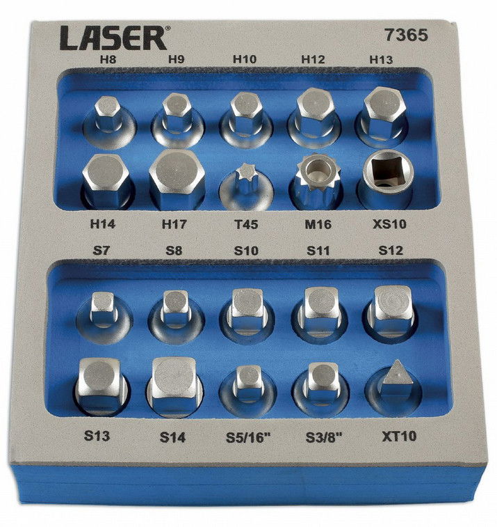 Laser Tools LAS-7365 olajleeresztő kulcs készlet, 3/8", 20 részes termék fő termékképe