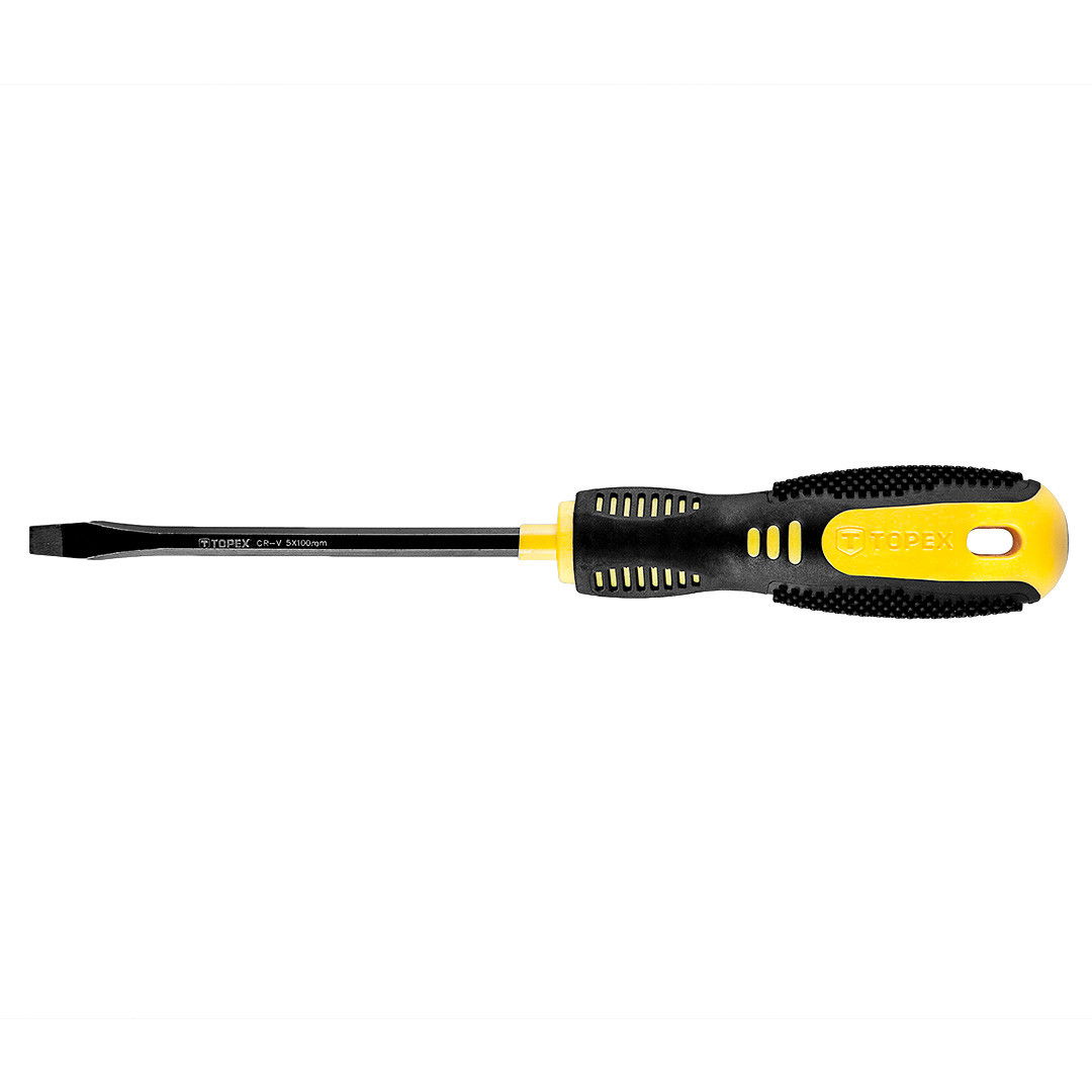 Topex 39D804 lapos csavarhúzó, CrV acél, 200/100 mm, 5.0 mm termék fő termékképe
