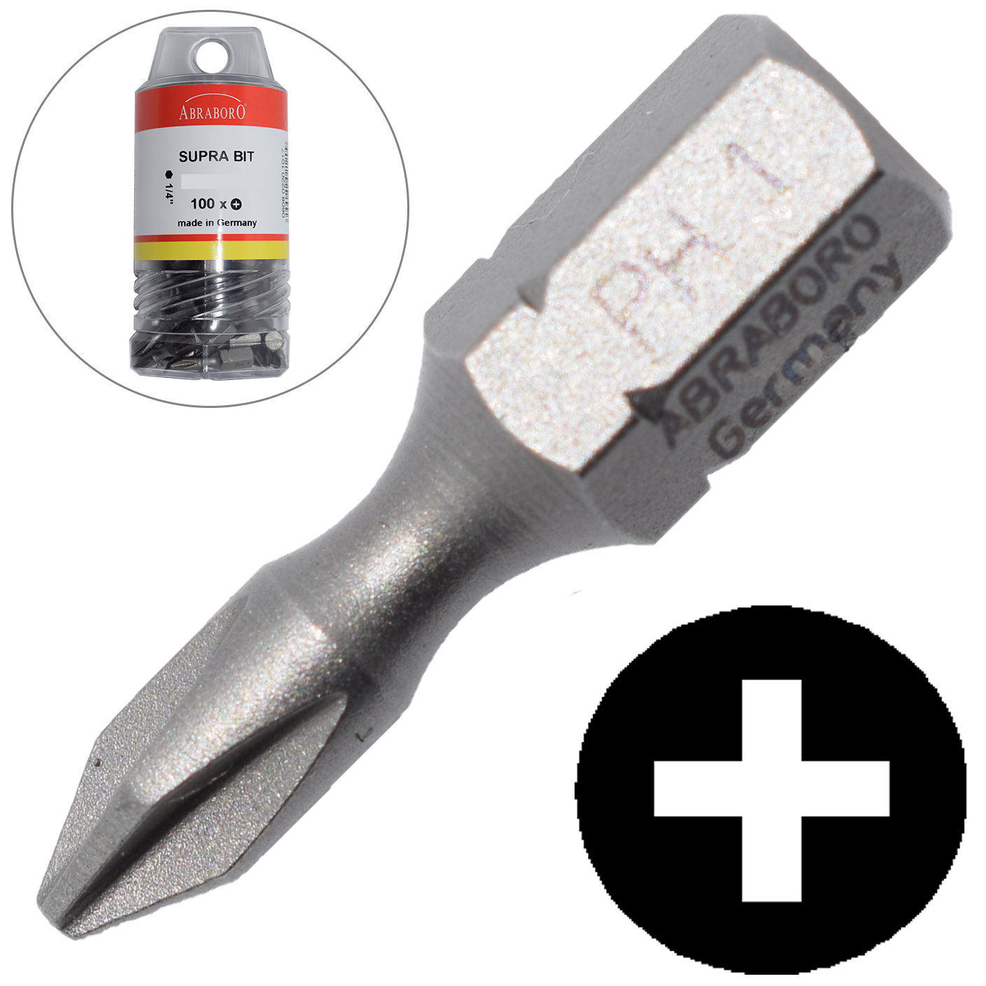 Abraboro PH 3 x 25 mm Phillips SUPRA XXL bit, 100 db/csomag termék fő termékképe