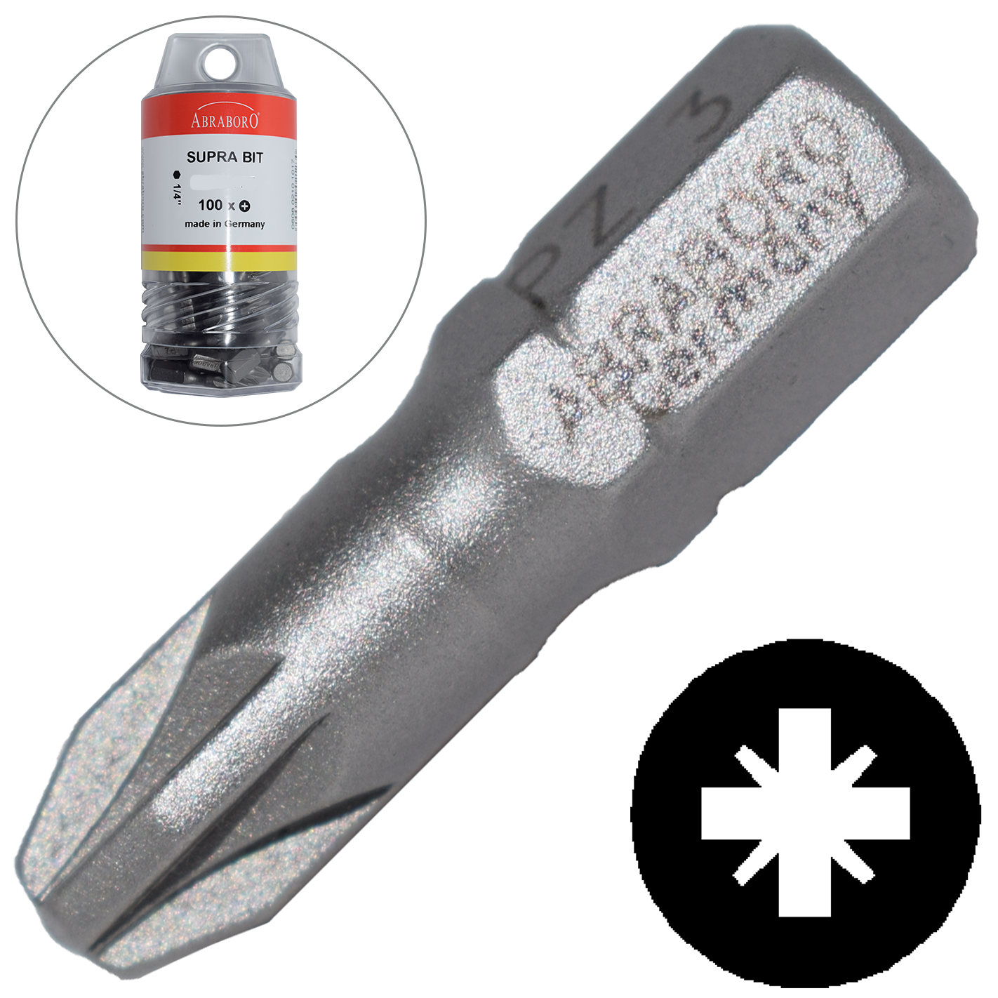 Abraboro PZ 1 x 25 mm Pozidrive SUPRA XXL bit, 100 db/csomag termék fő termékképe