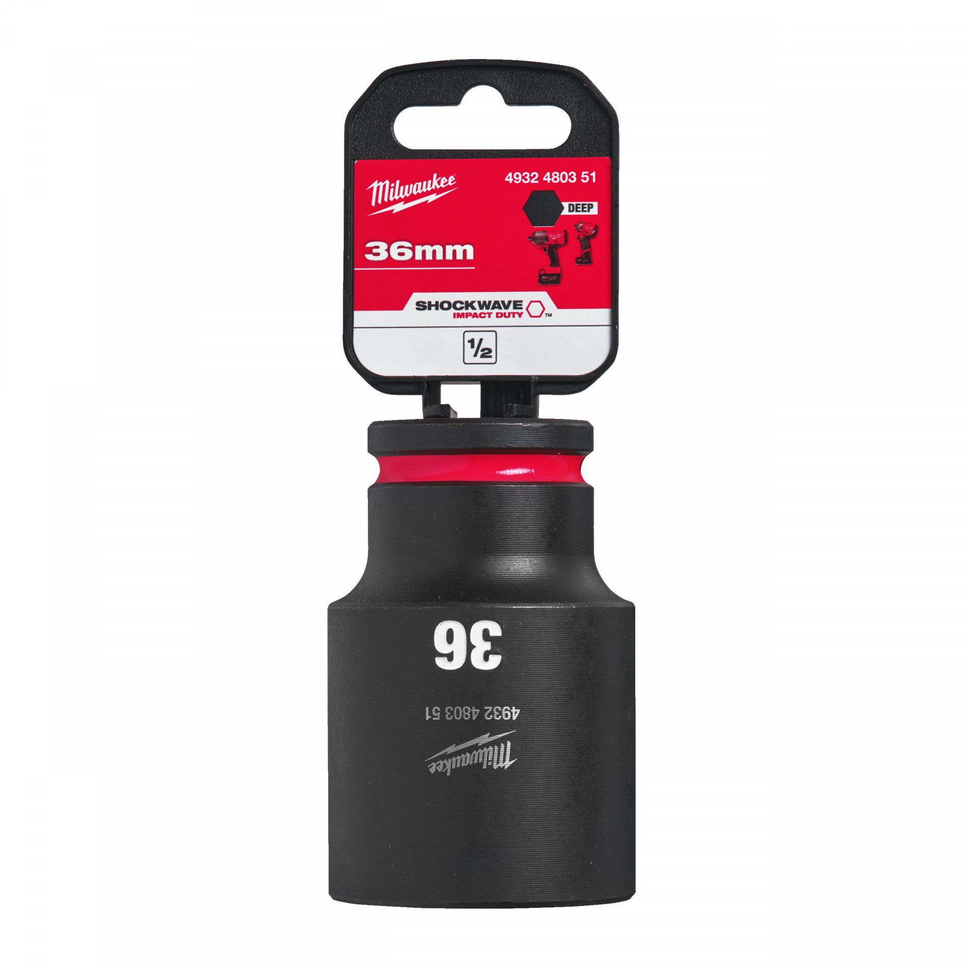 Milwaukee Shockwave Impact Duty™ 1/2"-os gépi dugókulcs fej, hosszú, 6-lapú, 36 mm termék fő termékképe