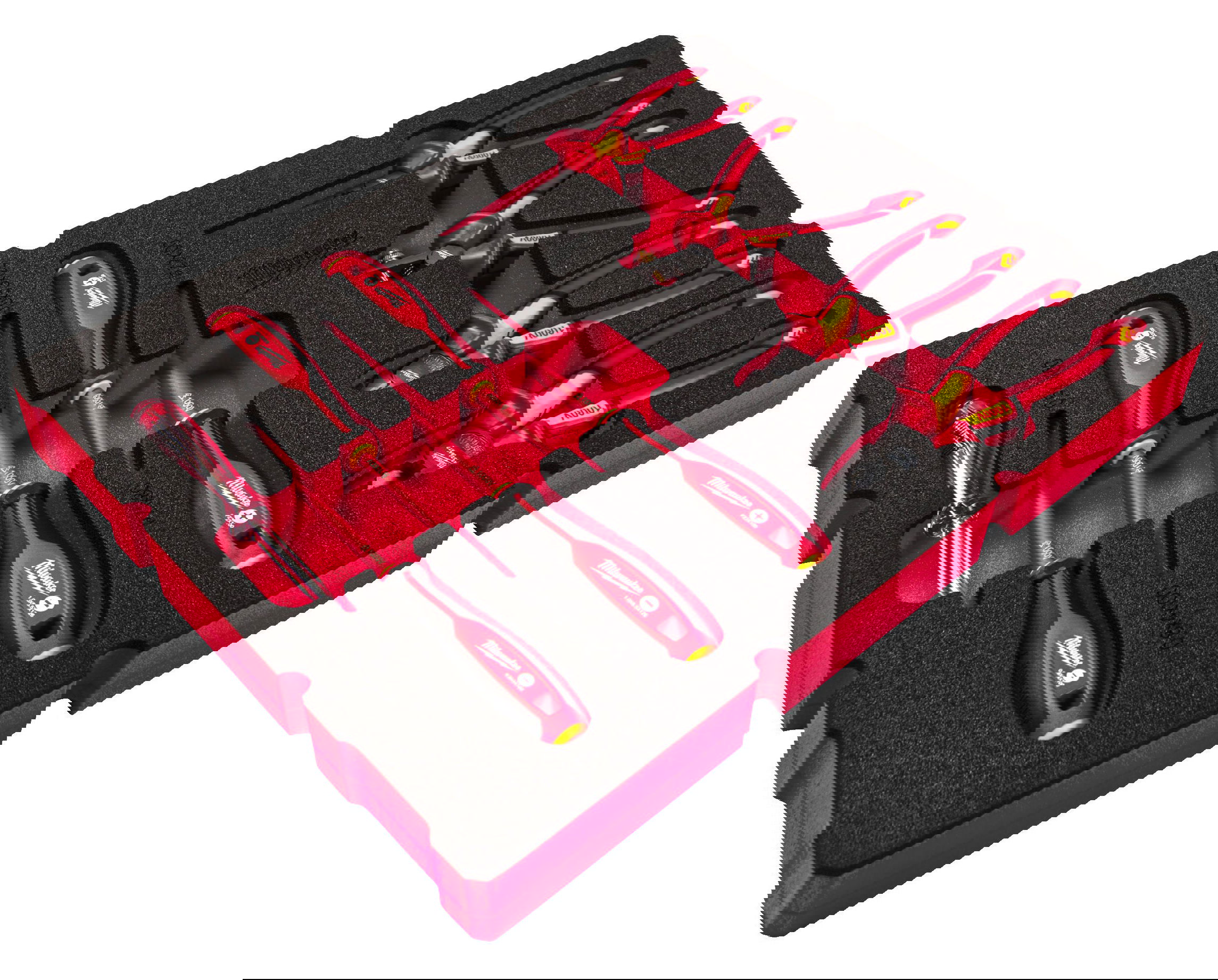Milwaukee PACKOUT™ VDE villanyszerelő készlet habbetétben, 10 darabos termék fő termékképe