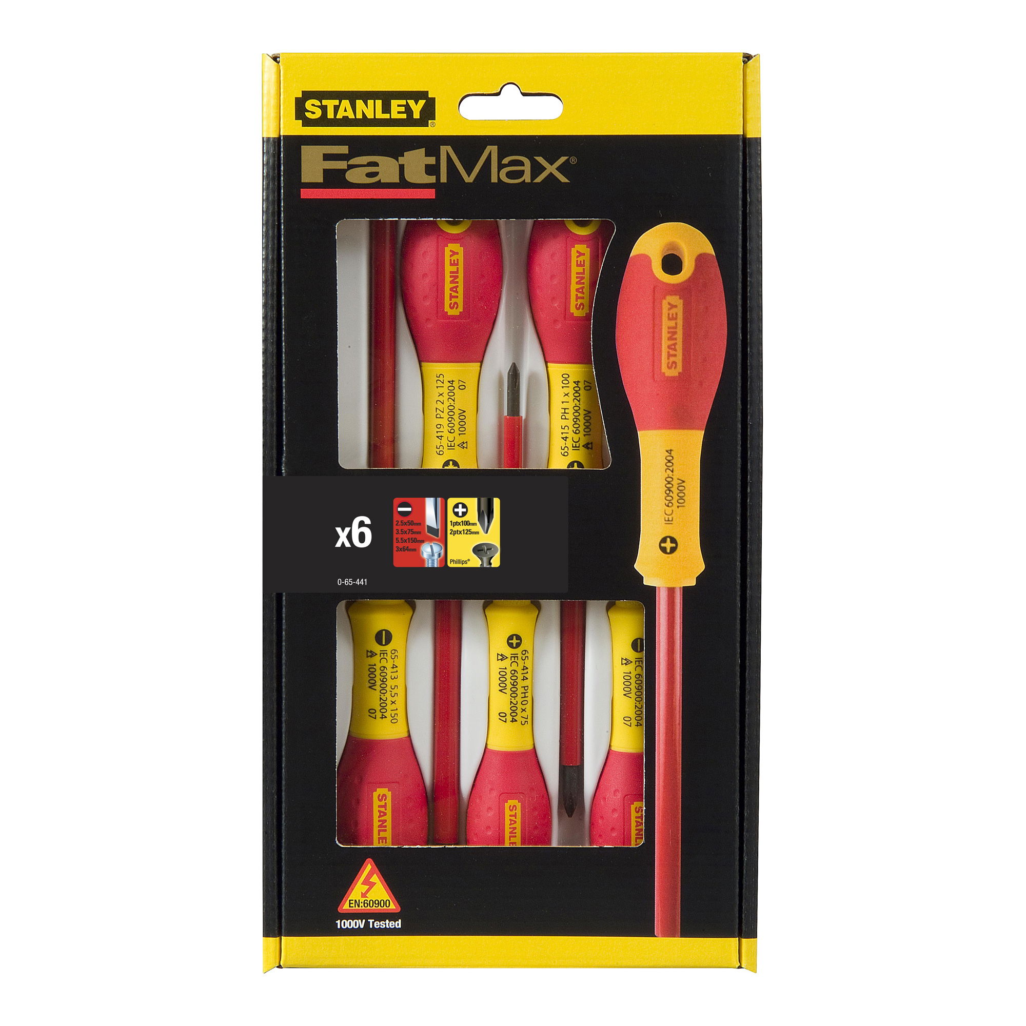 Stanley 0-65-441 FATMAX® szigetelt csavarhúzó készlet, 6 részes termék fő termékképe