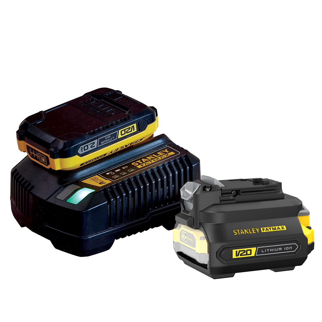Stanley SFMCB12D1 FATMAX® V20 18 V akkumulátor és töltő csomag (1 x 2.0 Ah Li-ion akkuval, adapterrel) termék fő termékképe