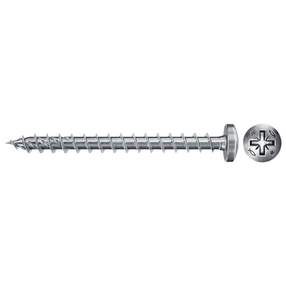 Fischer FPF II PZF 6.0 x 40 BC 100 lencsefejű, kékre horganyzott végigmenetes forgácslapcsavar, PZ behajtással, 100 db/csomag termék fő termékképe