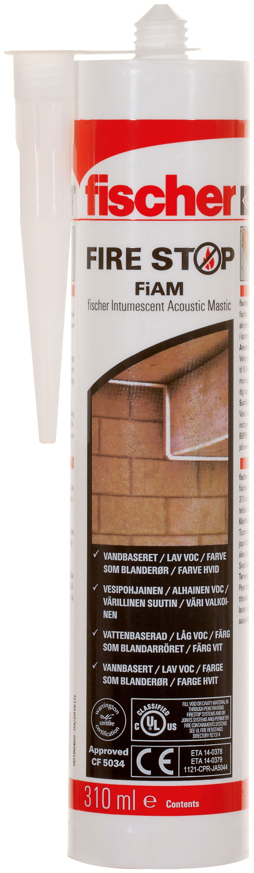 Fischer FiAM rugalmas tűzálló akusztikus paszta (DA/FI/NO/SV), 310 ml termék fő termékképe
