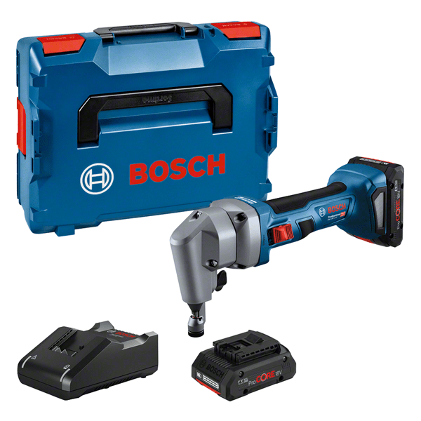 Bosch GNA 18V-16 E akkus folyamatos lyukasztó (2 x 4.0 Ah Li-ion akkuval, L-BOXX-ban) termék fő termékképe