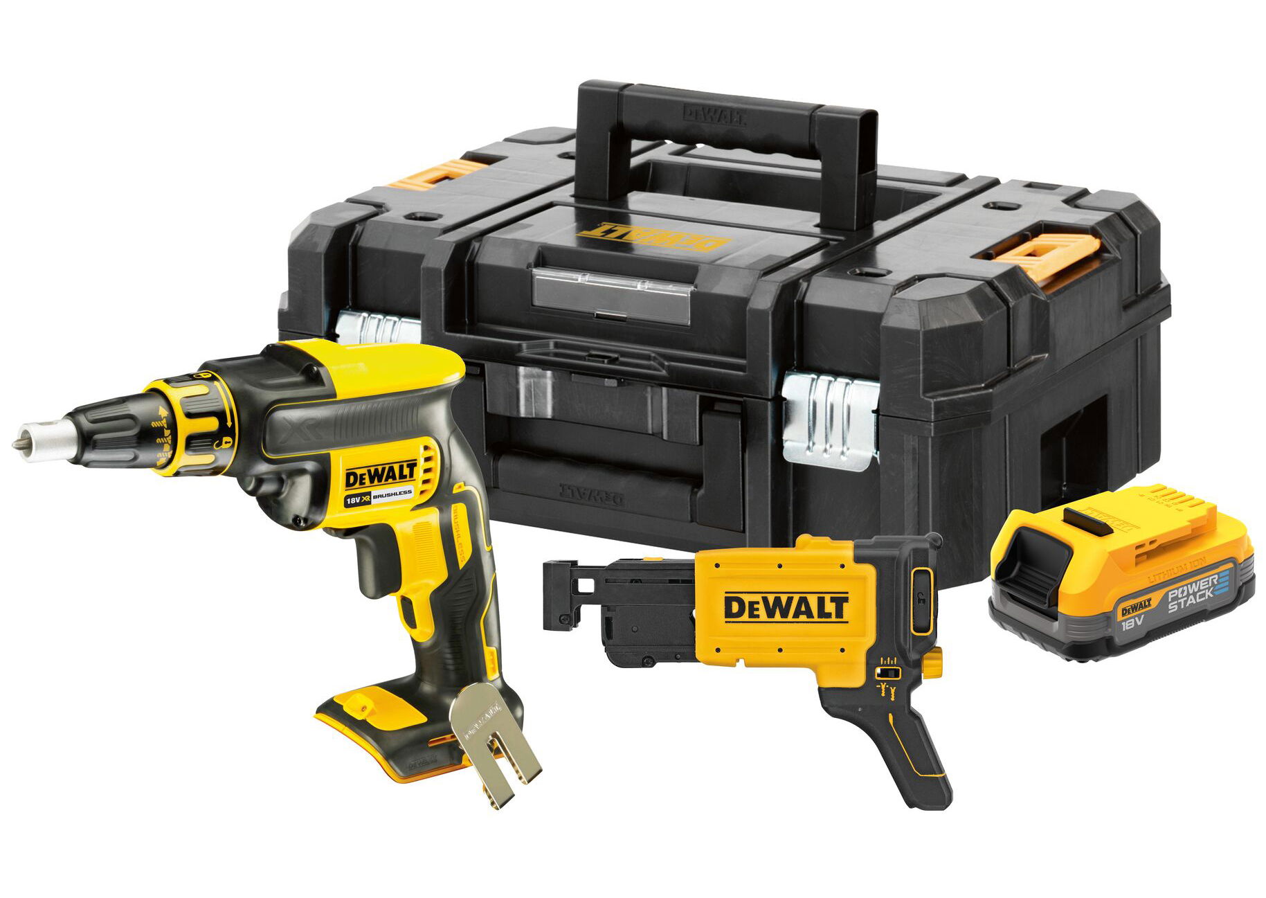 Dewalt DCF620E1K szénkefe nélküli akkus gipszkarton csavarozó (1 x 1.7 Ah Powerstack Li-ion akkuval, kofferben) termék fő termékképe